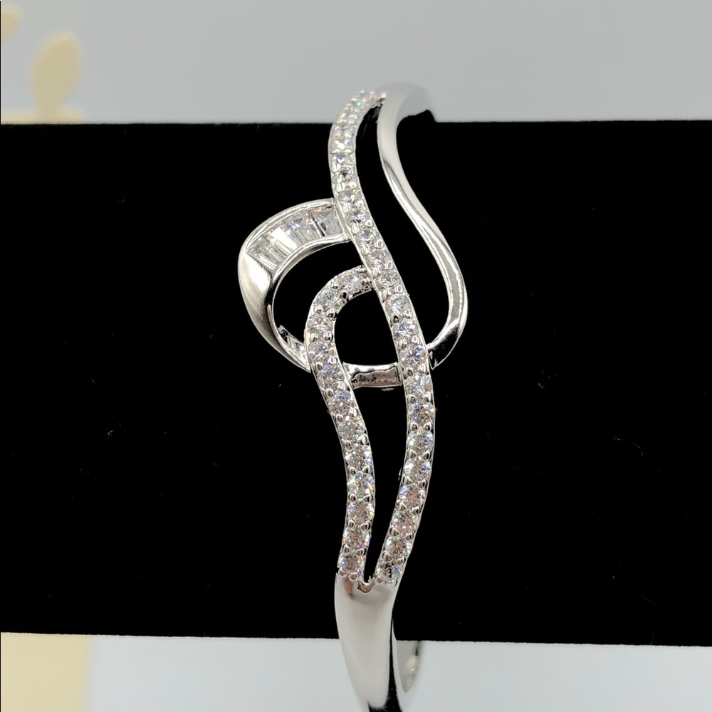 Bangle bracelet rhodium plated jewelry